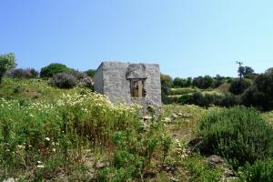 Rural plot of land with traditional house.